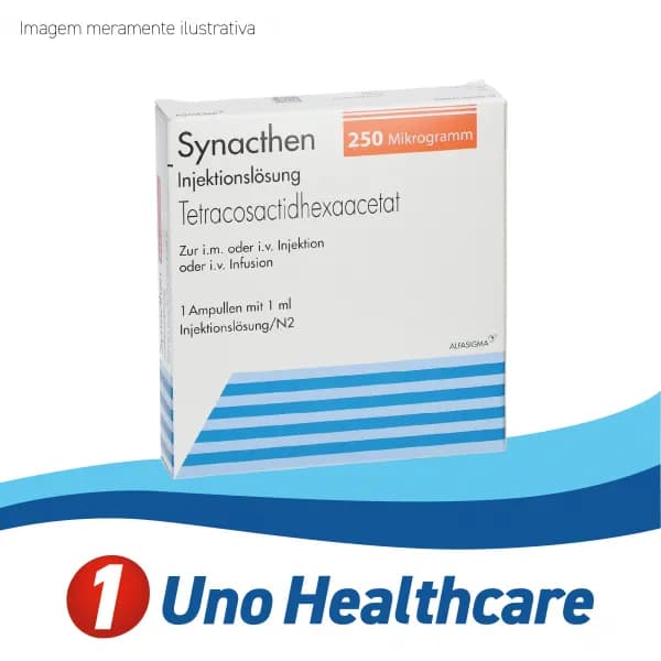 Synacthen (Tetracosactide Acetate) 250mcg - Teste diagnóstico insuficiência adrenal - 1 ampola