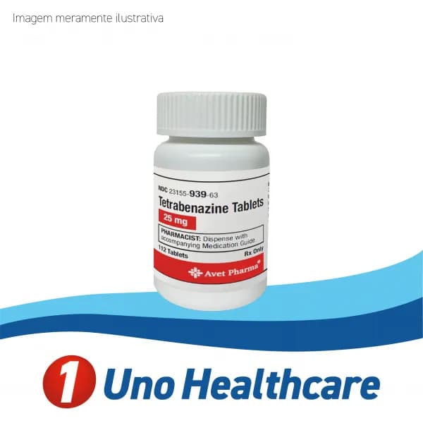 Tetrabenazine (Tetrabenazine) Tetrabenazina 25mg – distúrbios do movimento (coreia de Huntington)