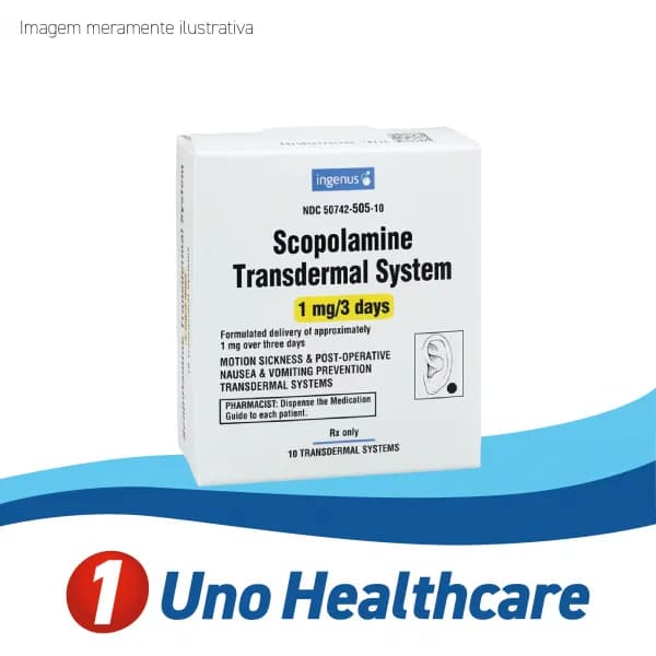 Scopolamine (Scopolamine) Escopolamina 1mg para prevenção de náuseas e cinetose