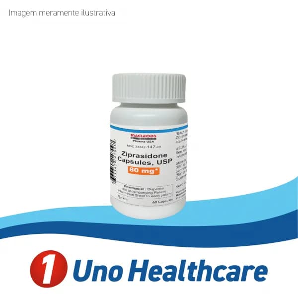 Ziprasidone Hydrochloride (Ziprasidone) Cloridrato de Ziprasidona 80mg – 60 Cápsulas