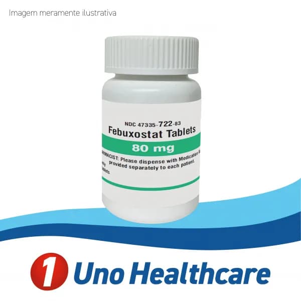 Febuxostat (Febuxostat) Febuxostate 80mg – inibidor da xantina-oxidase para gota