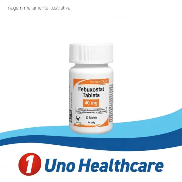 Febuxostat (Febuxostat) Febuxostate 40mg – inibidor da xantina-oxidase para gota
