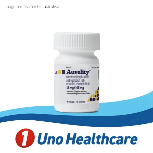 Auvelity (Dextromethorphan-Bupropion) Dextrometorfano-Bupropiona – 45/105mg - 60 tabletes