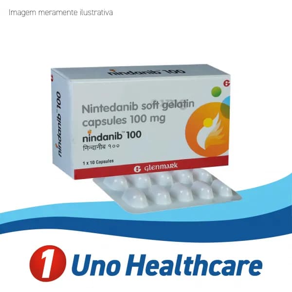 Nindanib (Nintedanib) Nintedanibe - 100mg 10 cápsulas