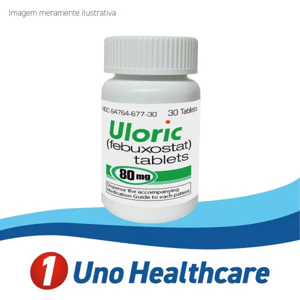 Uloric (Febuxostat) Febuxostate 80mg – inibidor da xantina-oxidase para gota