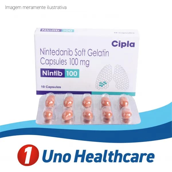 Nintib (Nintedanib) Nintedanibe - 100mg 100 cápsulas