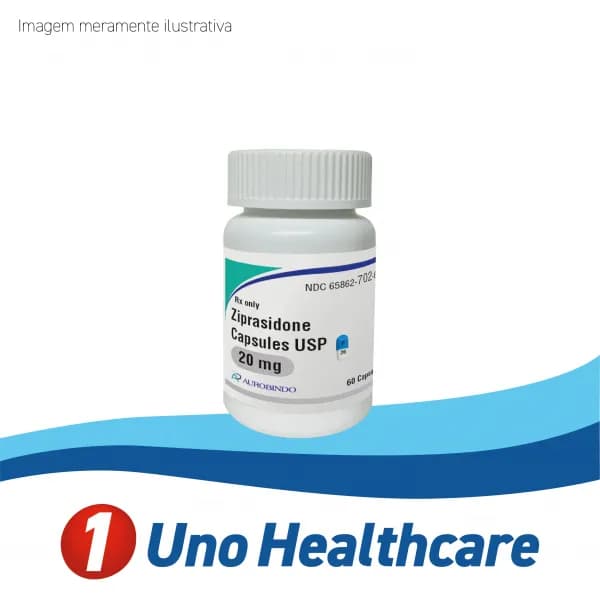 Ziprasidone Hydrochloride (Ziprasidone) Cloridrato de Ziprasidona 20mg – 60 Cápsulas