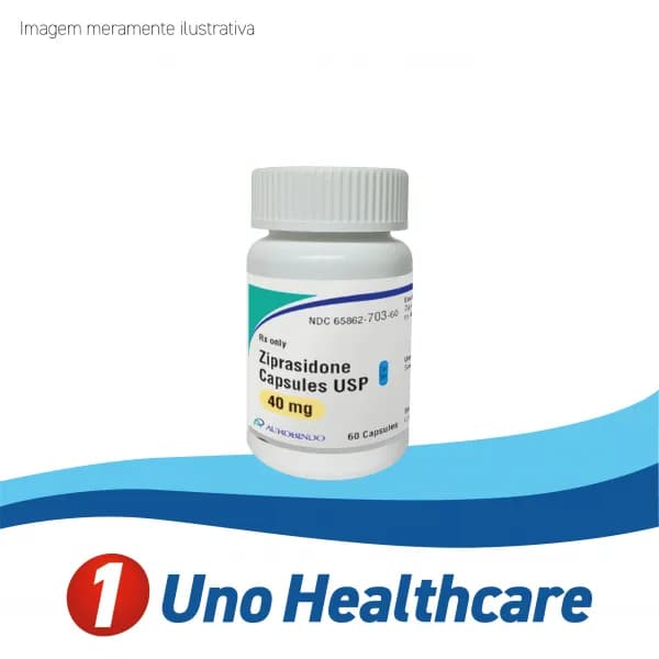 Ziprasidone Hydrochloride (Ziprasidone) Cloridrato de Ziprasidona 40mg – 60 Cápsulas
