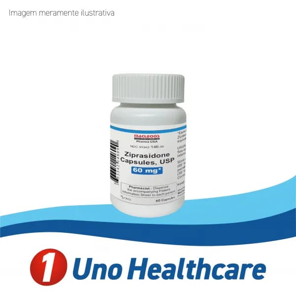 Ziprasidone Hydrochloride (Ziprasidone) Cloridrato de Ziprasidona 60mg – 60 Cápsulas